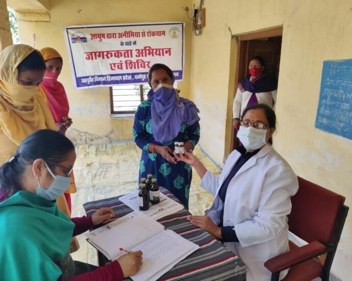 Anemia screening of 742 patients in Gram Panchayat Krishnagadh, Jangeshu, Surajpur, Hoodang, Ganguri and Ghadasi