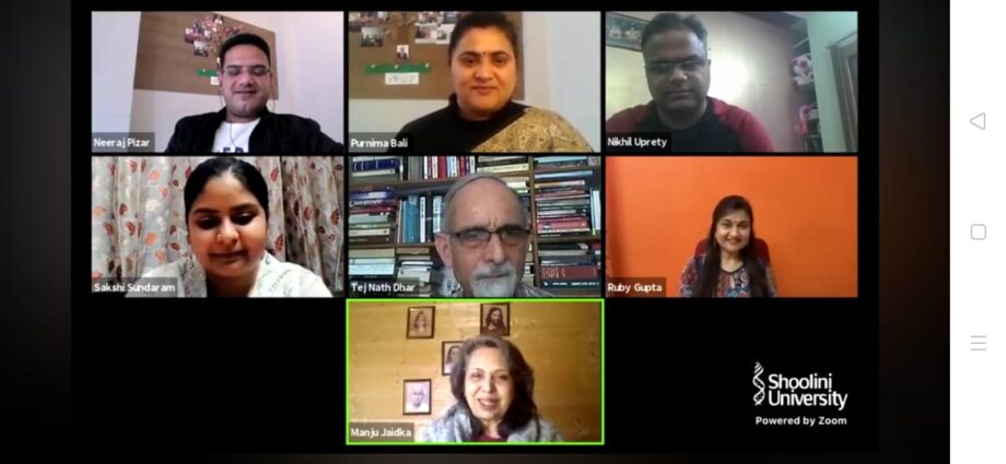 Belletristic, the literary society of the Department of English, Shoolini University, organised a virtual panel discussion on “Tricks of the trade with Nikhil Uprety and Ruby Gupta”.