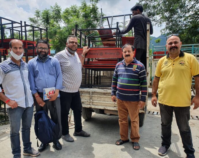 Rotary Solan distributed 40 benches for seating to three schools of Solan and Sirmaur