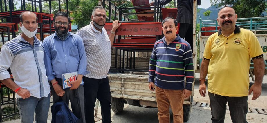 Rotary Solan distributed 40 benches for seating to three schools of Solan and Sirmaur