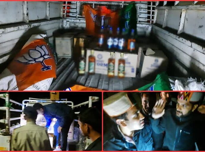 Two pickups carrying liquor caught late at night in Rampur, Vikramaditya Singh accuses BJP, demands blockade from police