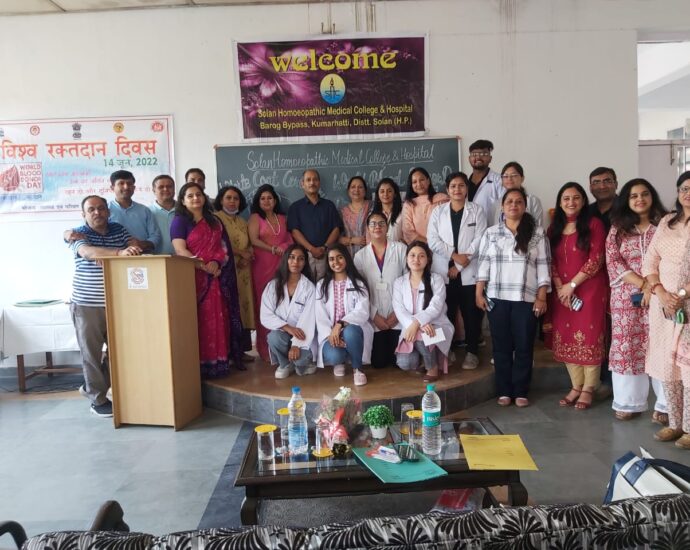 Program organized on World Blood Donation Day in Homoeopathic College Kumarhatti