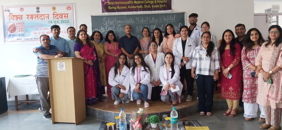 Program organized on World Blood Donation Day in Homoeopathic College Kumarhatti